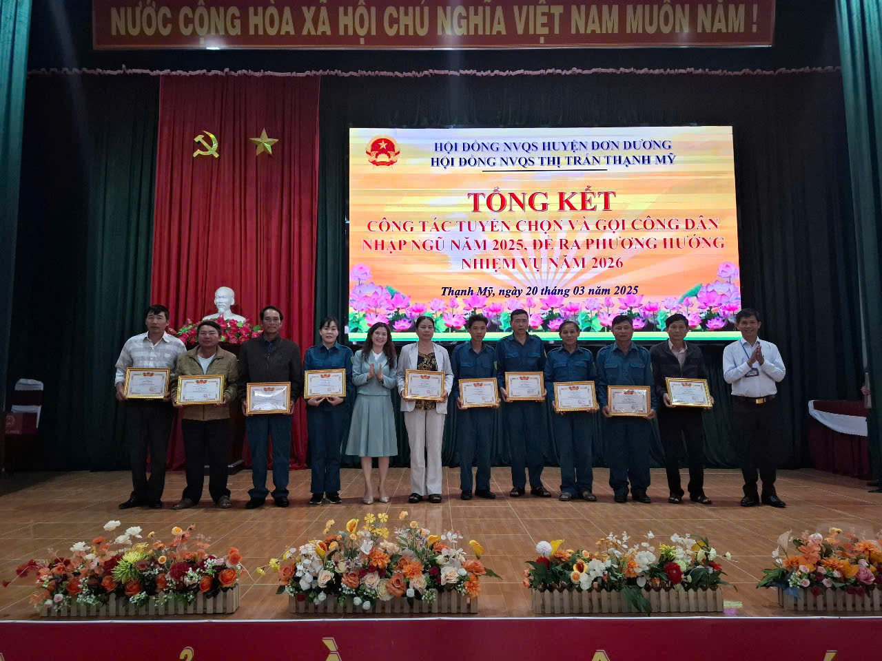 THỊ TRẤN THẠNH MỸ TỔ CHỨC HỘI NGHỊ TỔNG KẾT CÔNG TÁC TUYỂN CHỌN VÀ GỌI CÔNG DÂN NHẬP NGŨ NĂM 2025